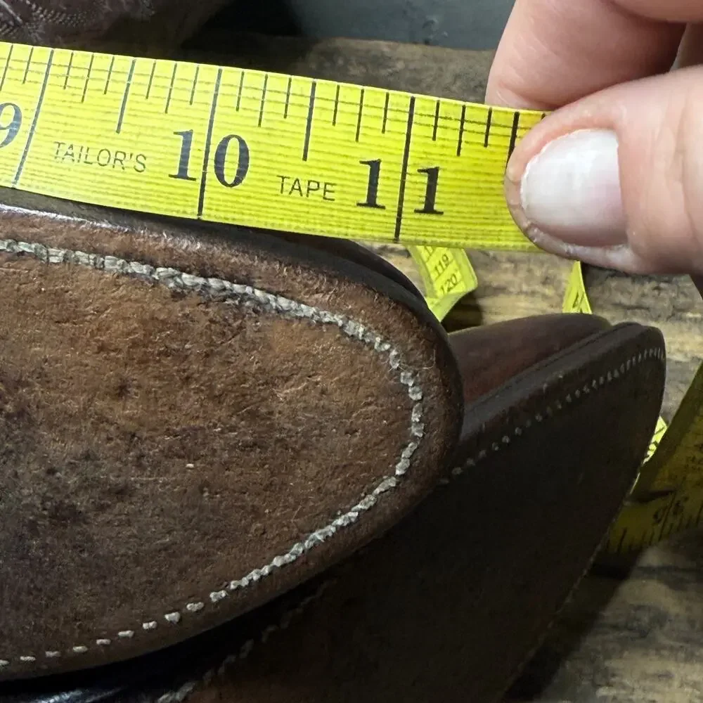Vintage Wrangler USA Brown Leather Cowboy Western Boots Men's 9D